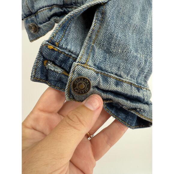 dELiA's Y2K Boho Southwestern Retro Denim Cropped Jean Jacket Large Festival - Picture 5 of 13